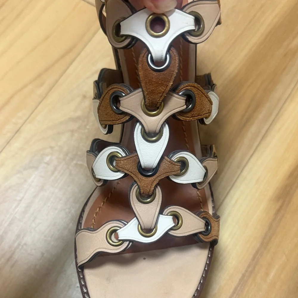 Coach 1941 Coachlink Sandals in the Saddle/Beechwood/Chalk colorway size 8.5 - Picture 8 of 11